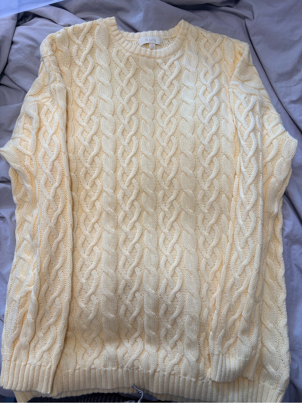 nuuds Lemon Cable Knit Crewneck Sweater